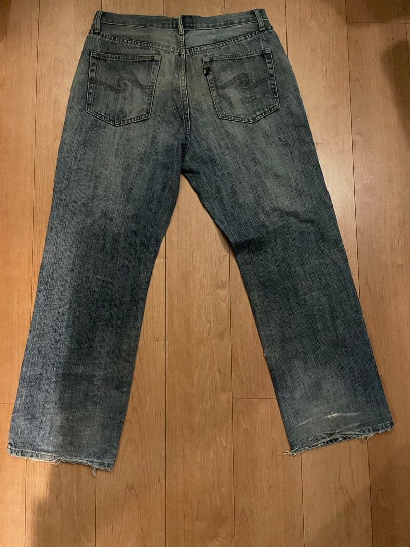 PEACE MAKER トライバル柄　デニム　ジーンズ ブルーデニムパンツ