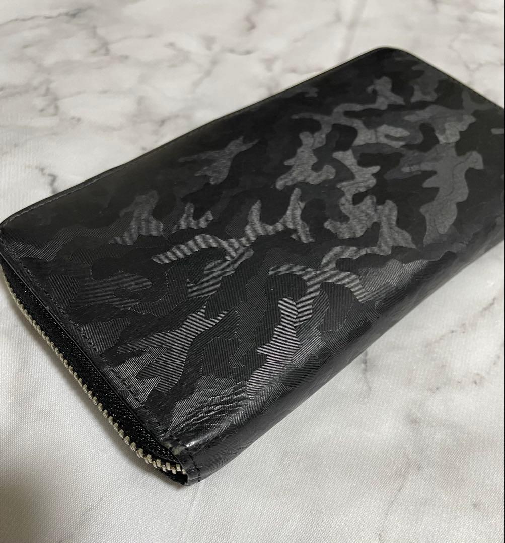 美品　PORTER ポーター ワンダー 長財布 レザー 黒 カモフラ