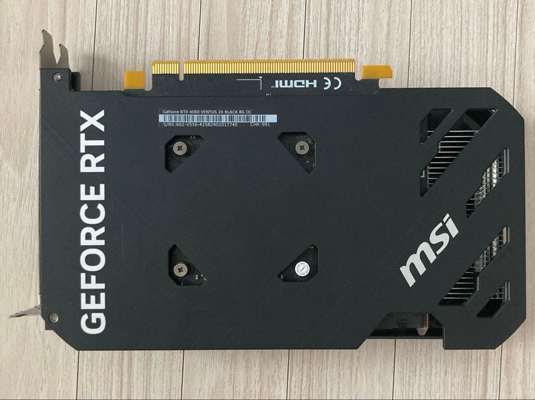 【ジャンク】MSI GeForce RTX グラフィックボード4060