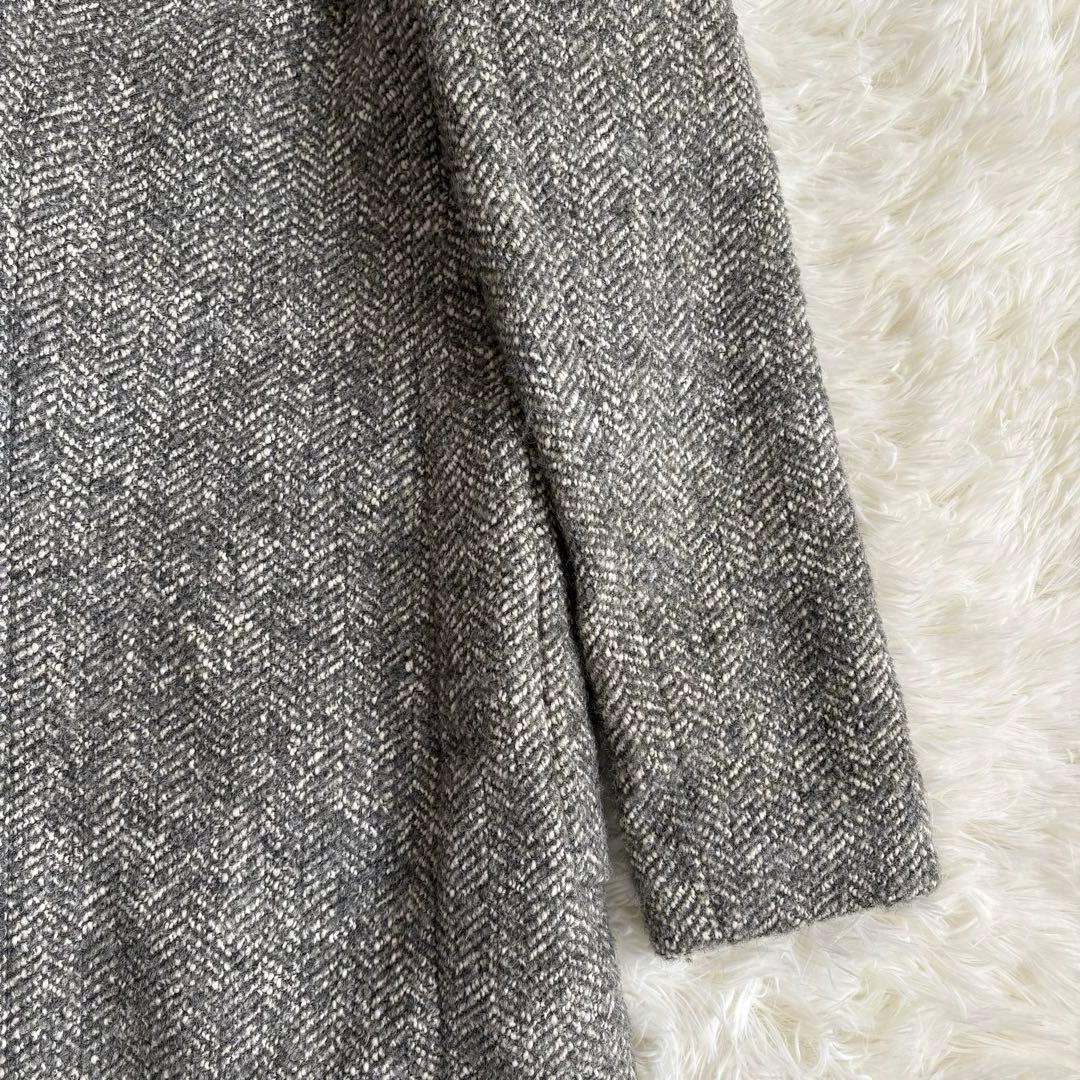 ラルフローレン　LAUREN ヘリンボーン柄 フード　コート　Lサイズ