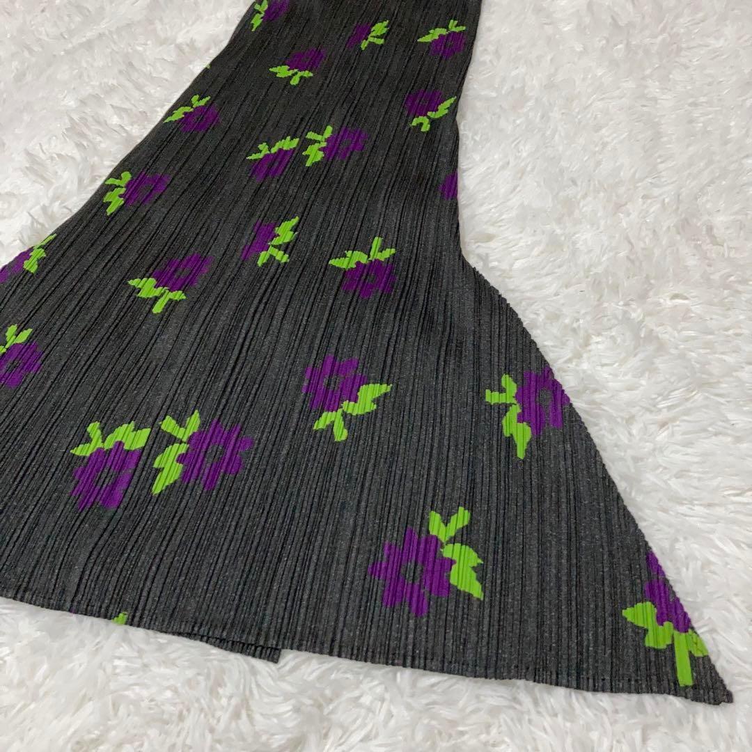 【美品】PLEATS PLEASE スカート 花柄 総柄 マキシ丈 変形 台形.