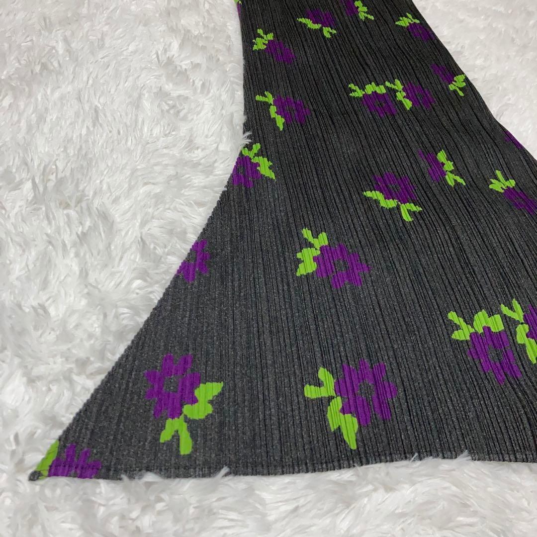 【美品】PLEATS PLEASE スカート 花柄 総柄 マキシ丈 変形 台形.