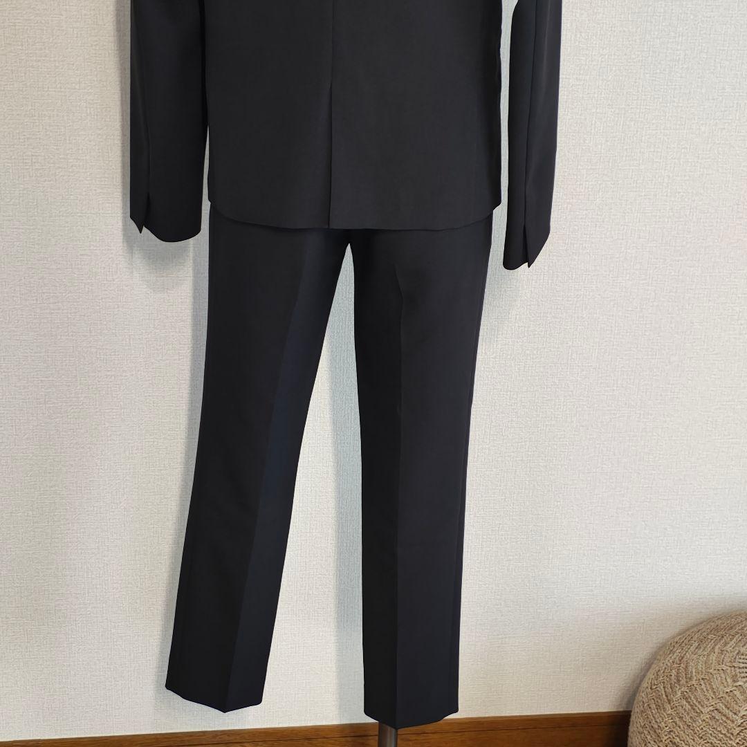 美品 PLST 洗濯可 ノーカラージャケット パンツ セットアップ スーツ 黒