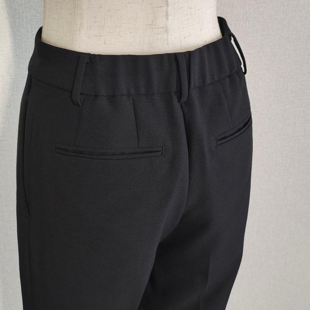 美品 PLST 洗濯可 ノーカラージャケット パンツ セットアップ スーツ 黒