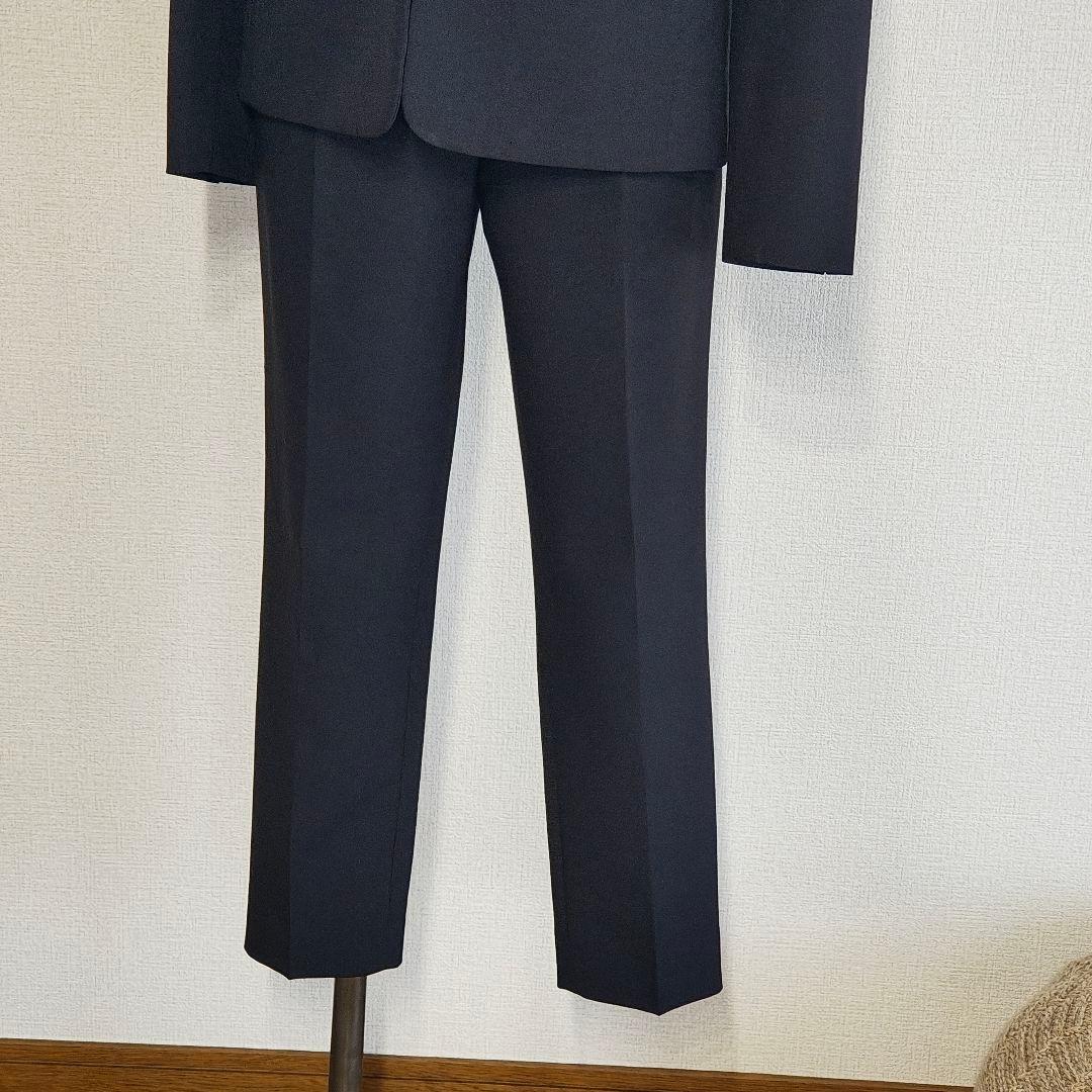 美品 PLST 洗濯可 ノーカラージャケット パンツ セットアップ スーツ 黒