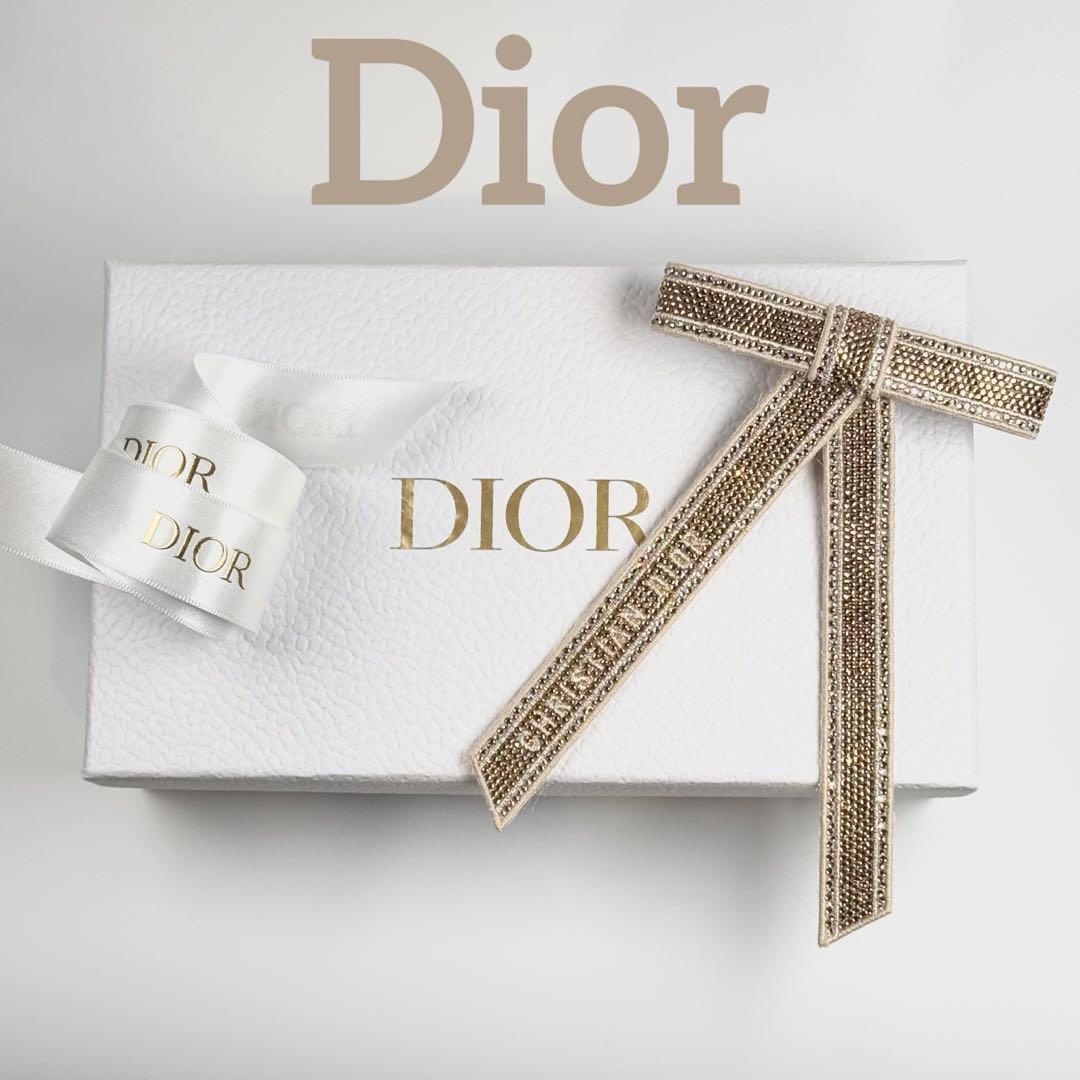 極美品✨Dior ディオール Dior Twist リボンバレッタ ゴールド