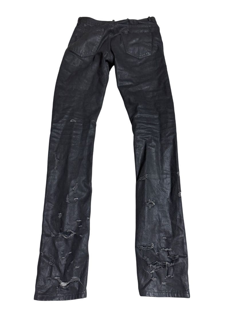 パンツ Destroy coating jeans