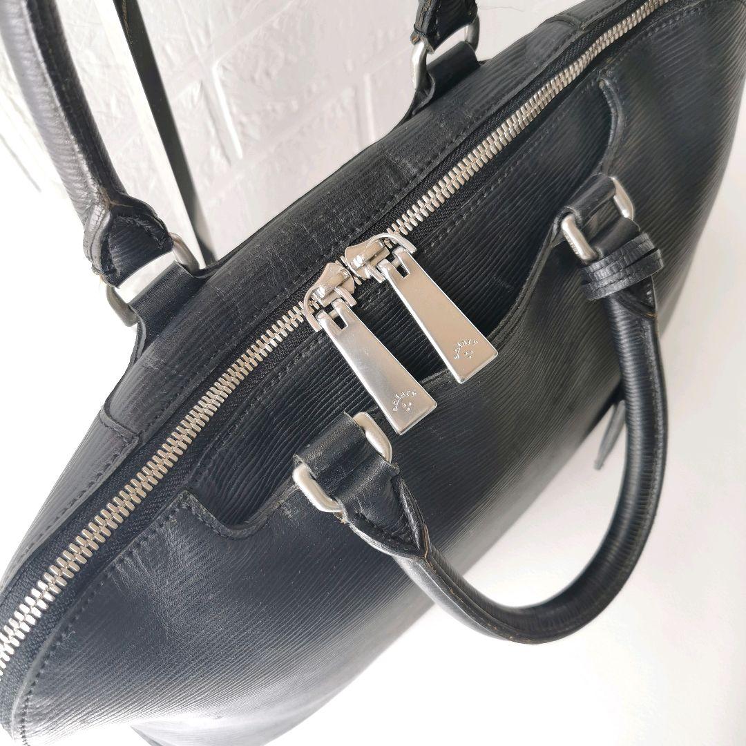 aniary アニアリ ウェーブレザー ビジネスバッグ ブリーフケース 黒