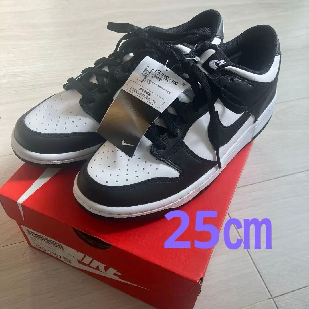 新品未使用 NIKE ナイキ ダンク ロー パンダ ジュニアシューズ25cm