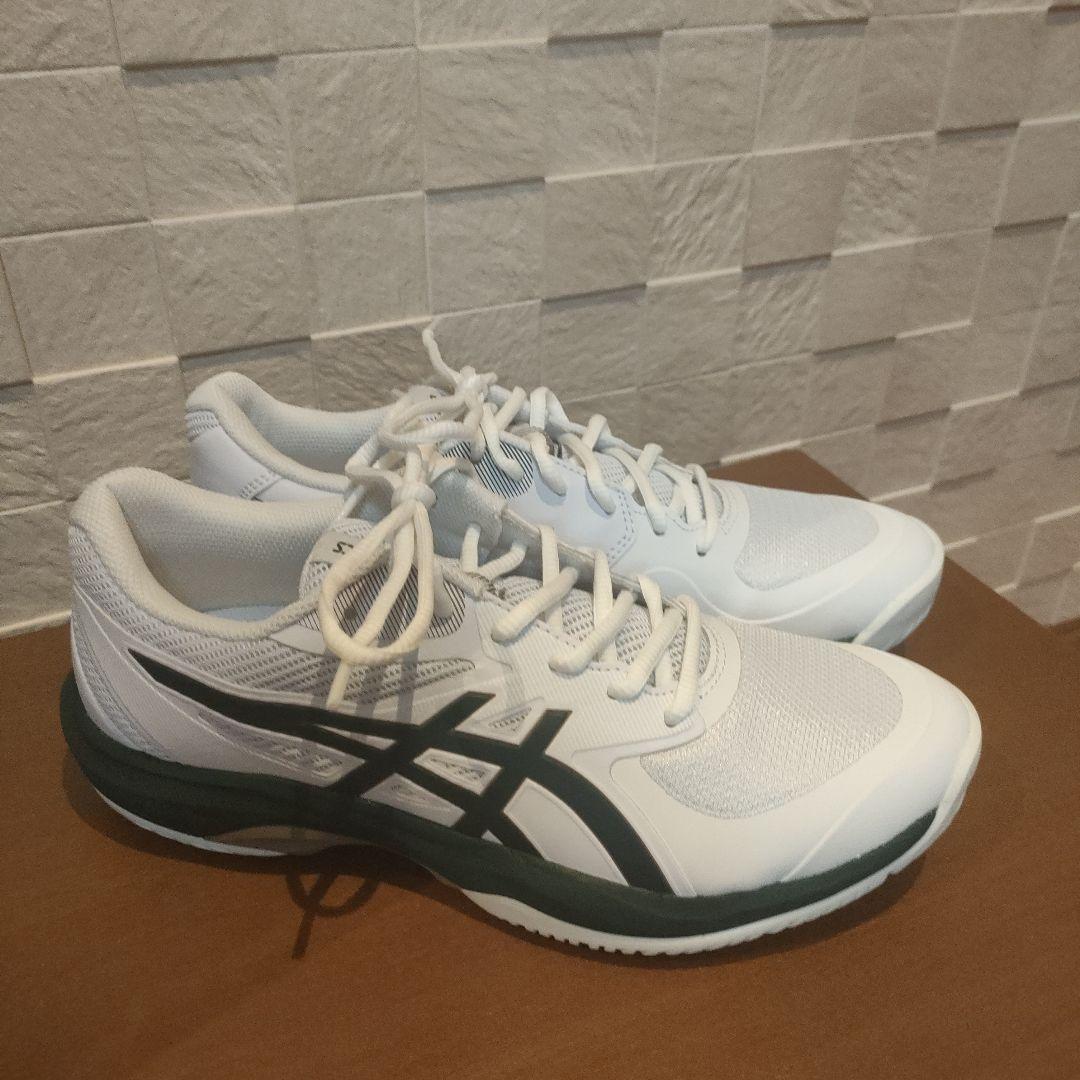 アシックス　game ff 白グリーン　26センチ