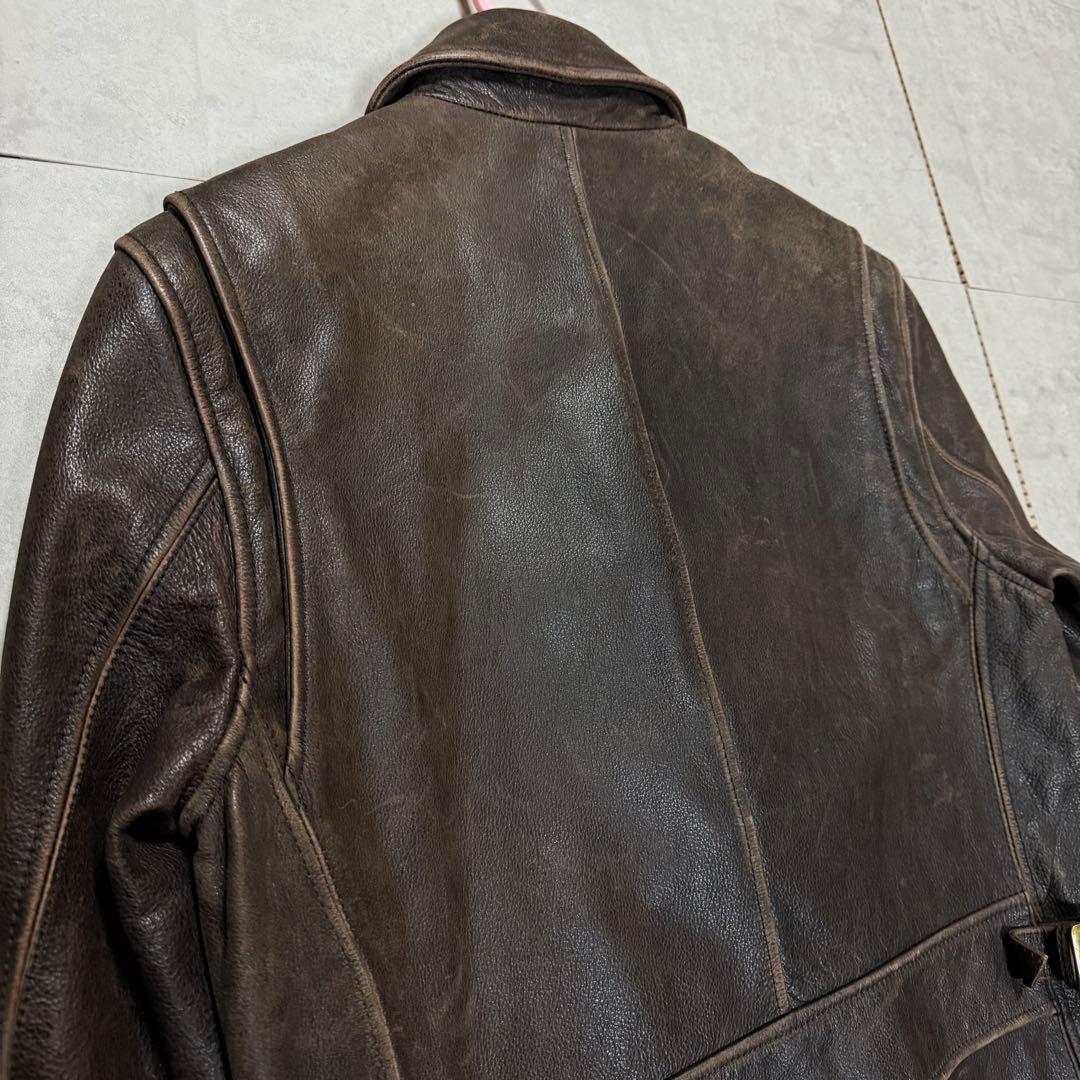 00s Eddie Bauer シングルレザージャケット TALONジップ 本革