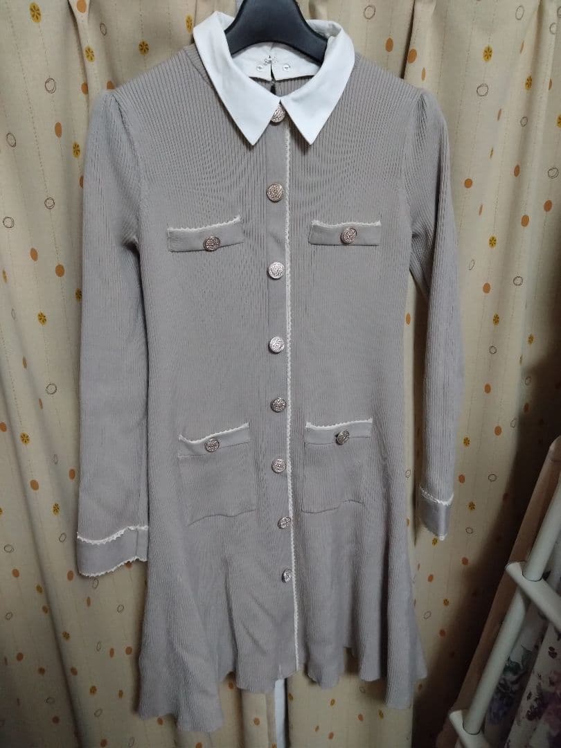 Apuweiser-rich　衿付2wayニットワンピース ルミネ限定グレージュ