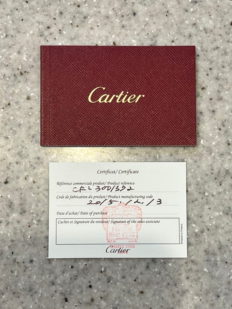Cartier レザーケース 黒/ボルドー