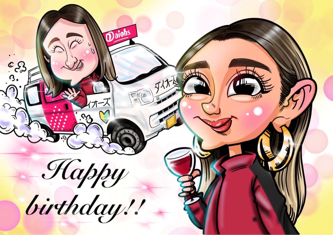 世界で1枚の手描きのオーダーメイド似顔絵★家族一緒に★記念日★誕生日