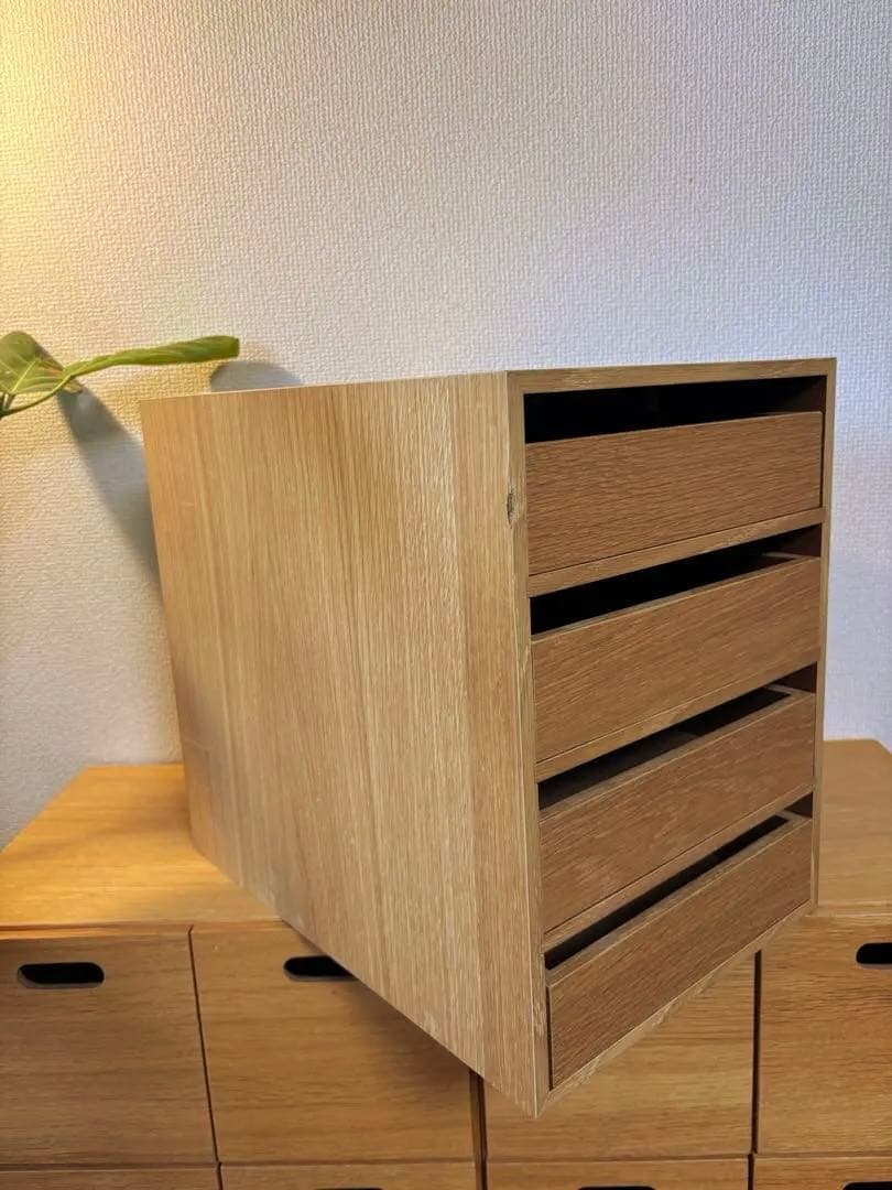 ☘️送料込⭐️美品⭐️２個セット⭐️廃盤希少⭐️無印良品⭐️木製収納ケース⭐️引出式4段 2段