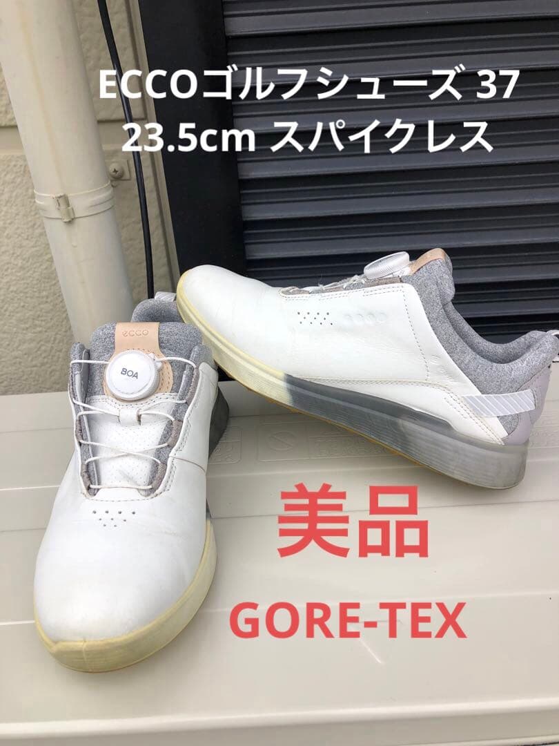 327番 美品ECCO ゴルフシューズ 37 23.5cmスパイクレスBOA