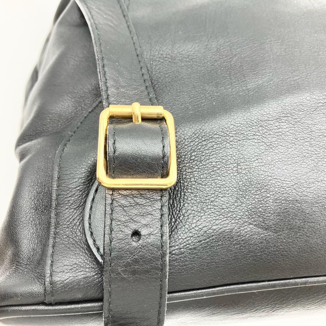 グッチ バンブー リュック バックパック レザー リュックサック 巾着 ブラック