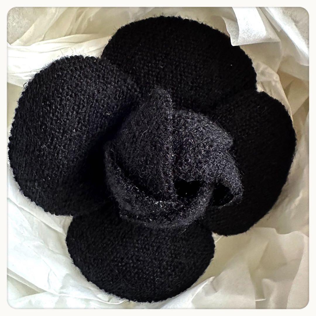 週末限定お値下↓CHANEL カメリア コサージュ ブローチ ブラック 未使用