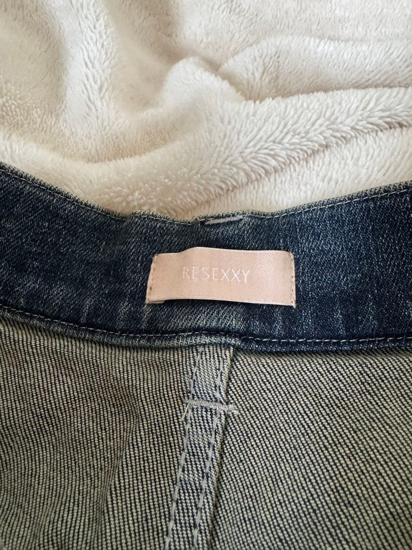RESEXXY リゼクシー　カットアウトリボンデニムパンツ ブルー Sサイズ