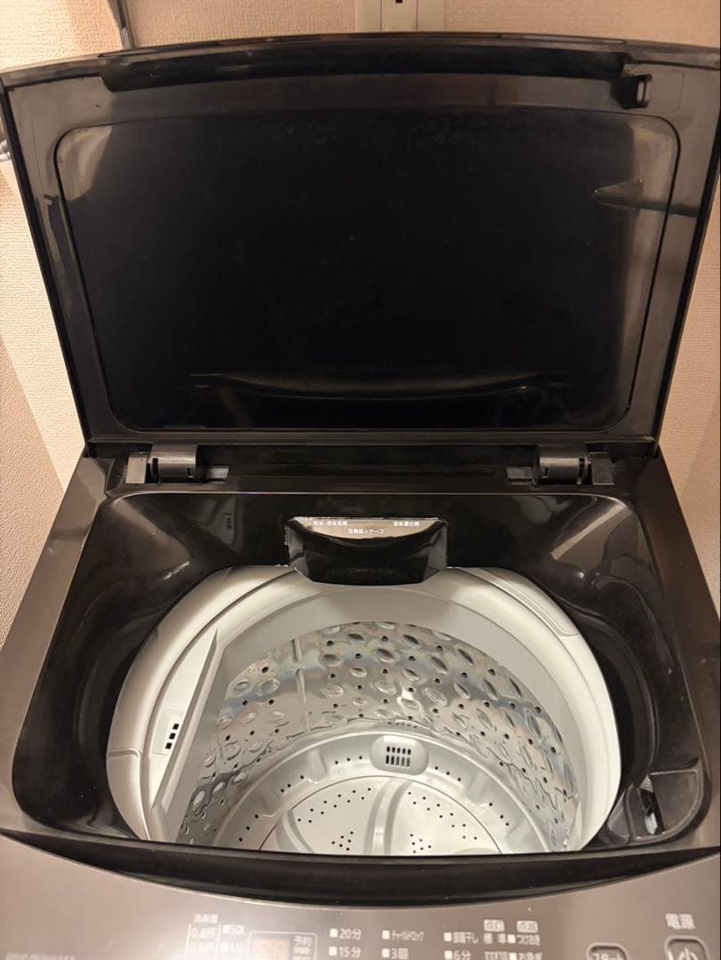 アイリスオーヤマ 洗濯機 IAW-T603BLブラック／ホース付