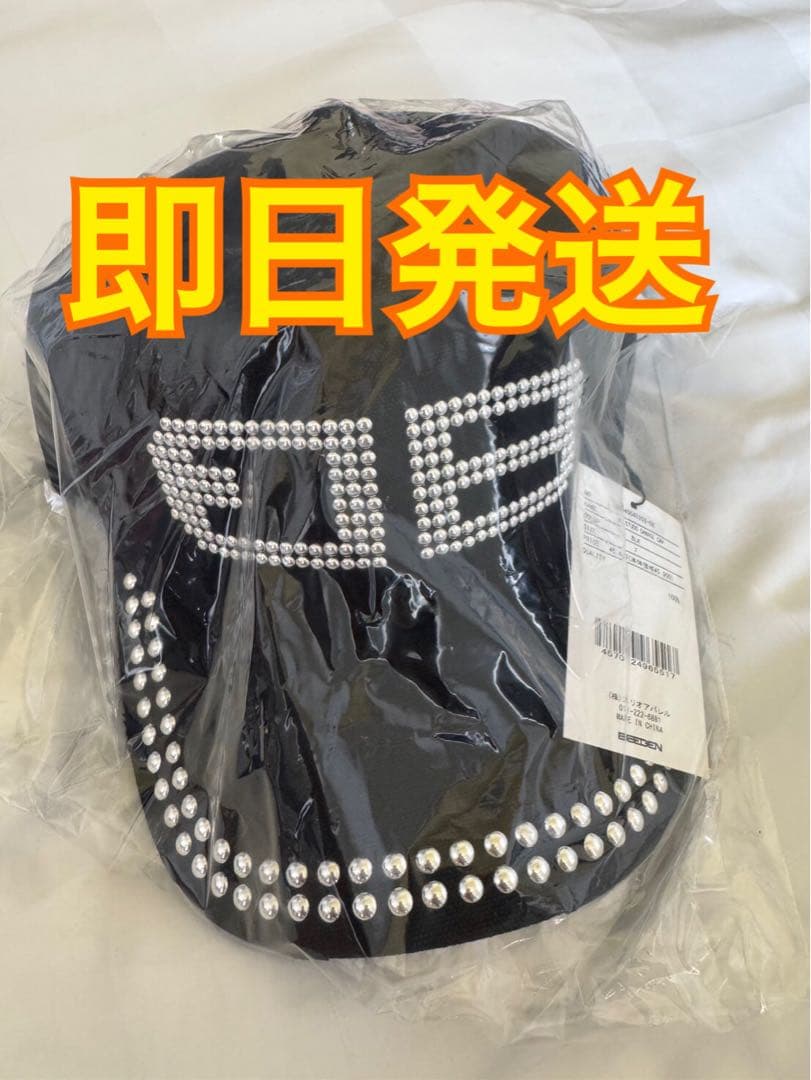 帽子 BEEDEN BD STUDS DAMAGE CAP BLACK -1