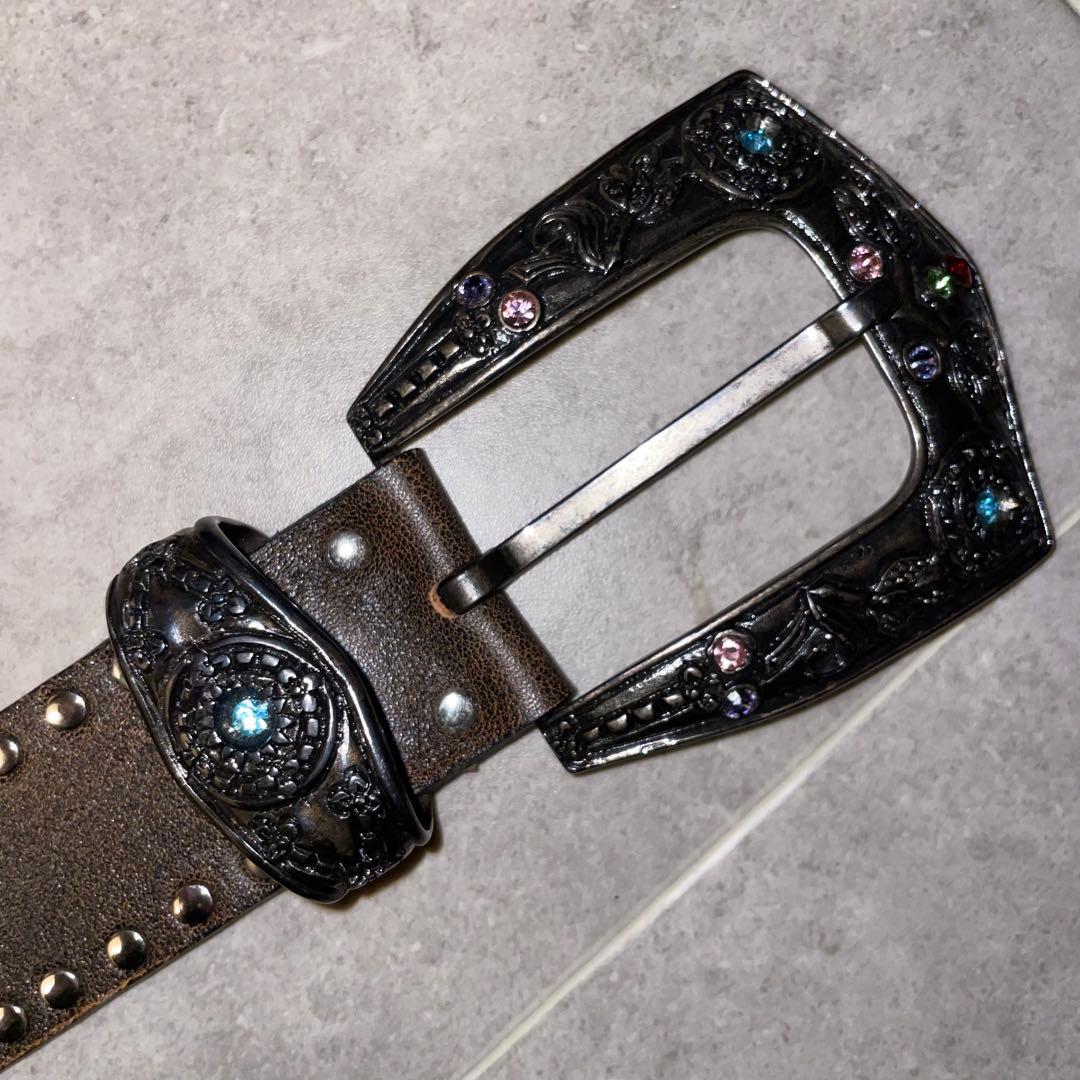 italy nanni ナンニ ベルト レザー コンチョ スタッズ y2k