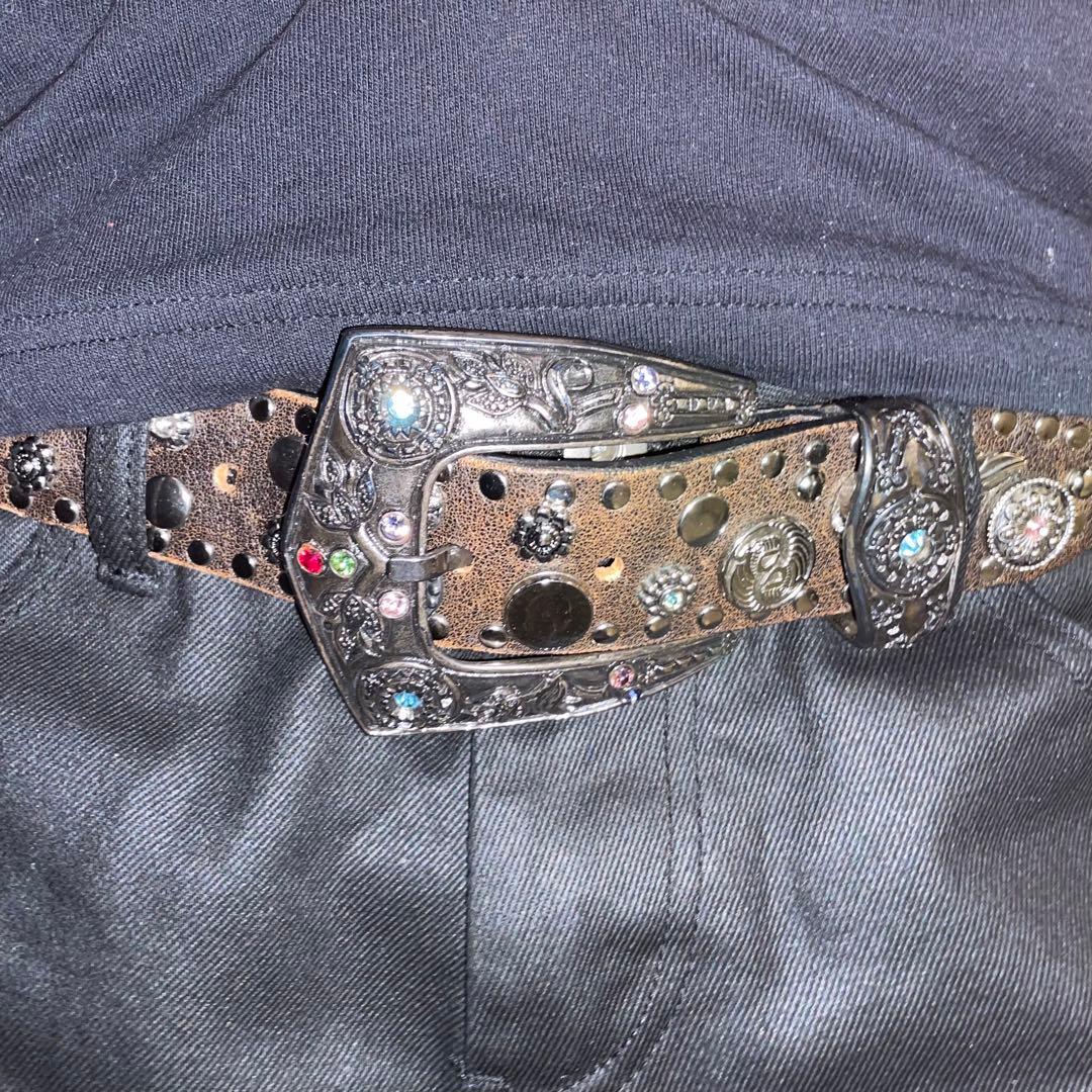 italy nanni ナンニ ベルト レザー コンチョ スタッズ y2k