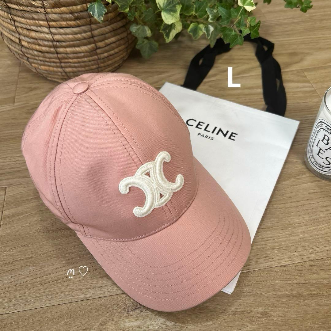CELINE　セリーヌ トリオンフベースボールキャップ　L　ヴィンテージピンク