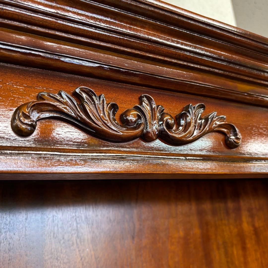 マホガニー 飾り棚 3段シェルフ アウトレット品 置くだけ アンティーク調