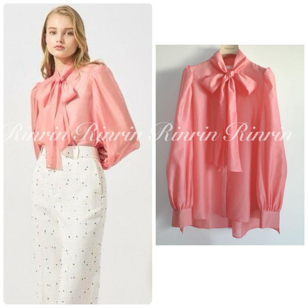 【美品】ANAYI シアーオーガンジーボウタイ ブラウス 38