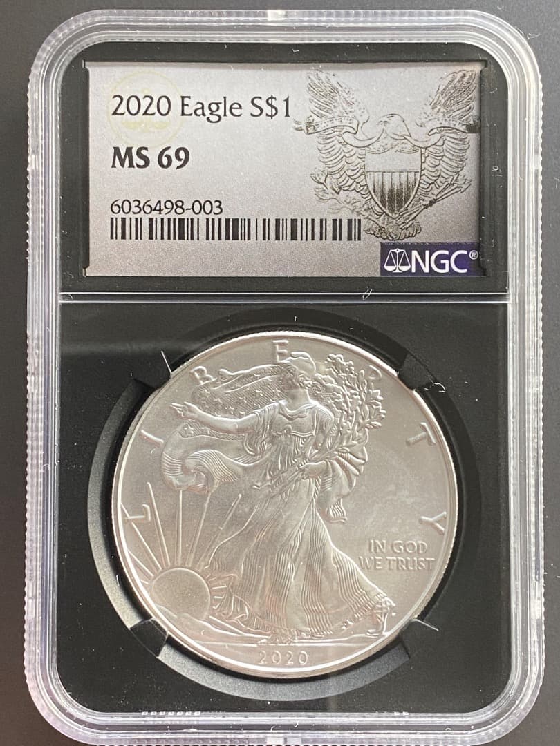 2020年 NGC MS69 イーグル銀貨 1オンス 1oz イーグル ラベル