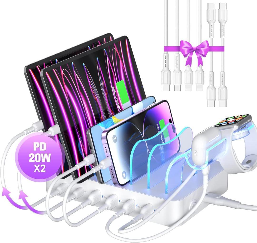 6ポートUSB-C PD急速充電ステーション、充電スタンド