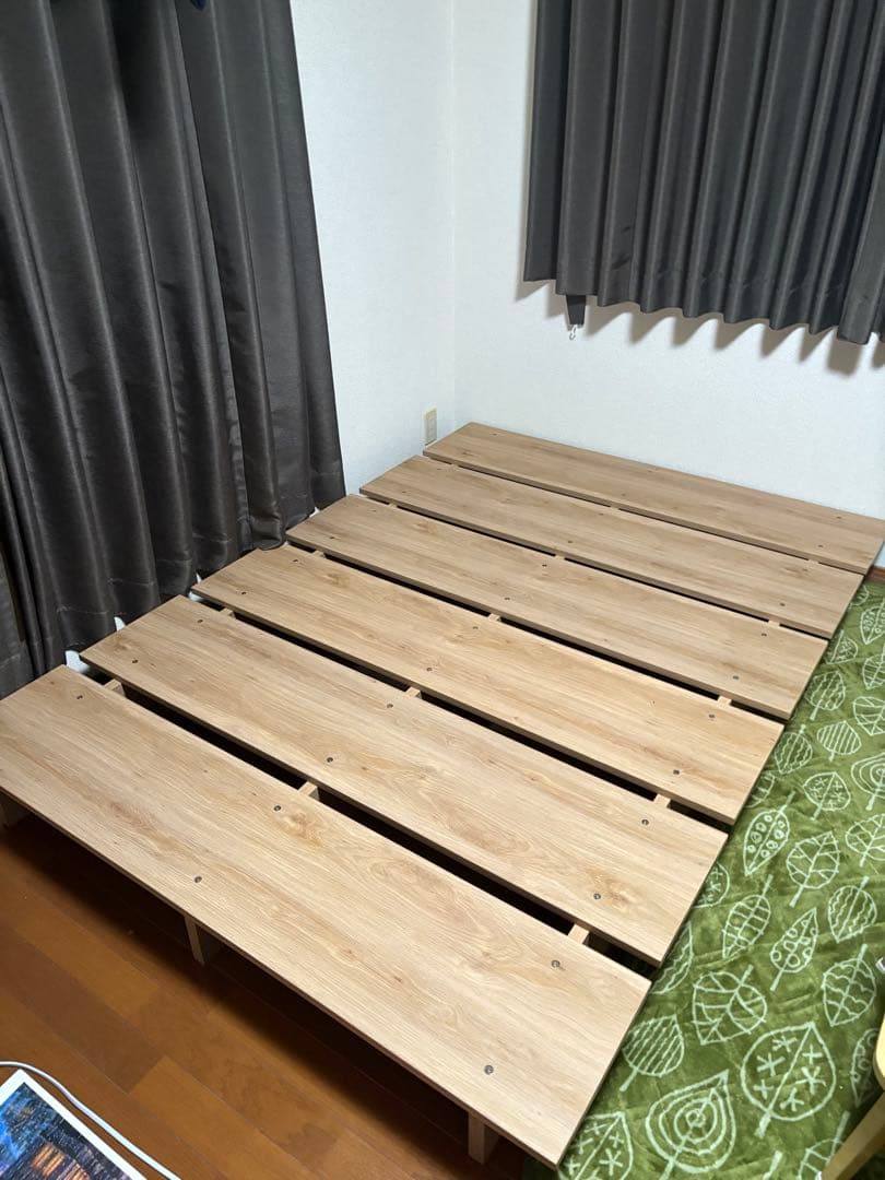 【重要:山梨県周辺の方限定】 LOWYA 木目調ローベッド フレーム