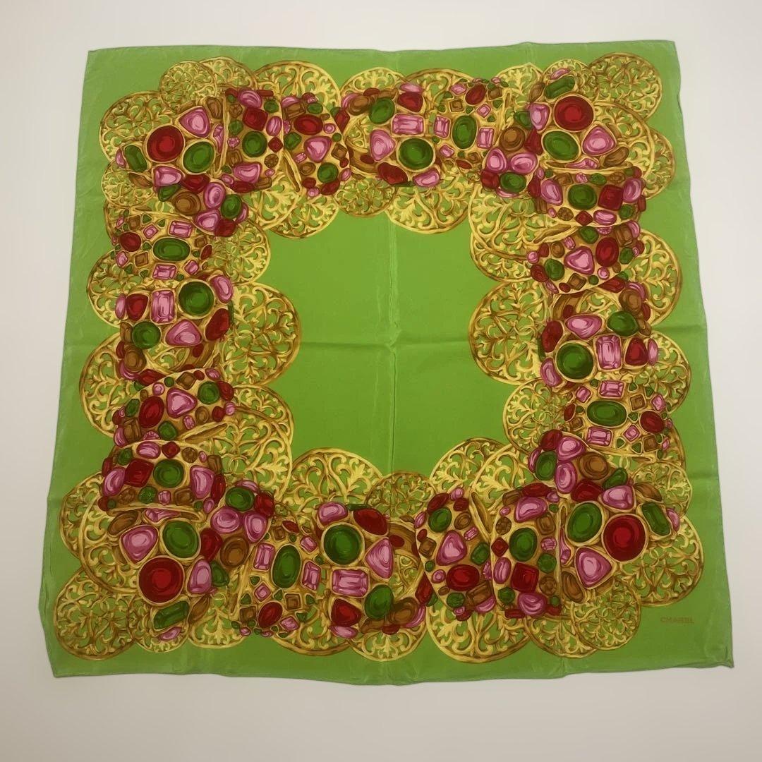 美品 CHANEL シャネル 大判 ストール マフラー シルク