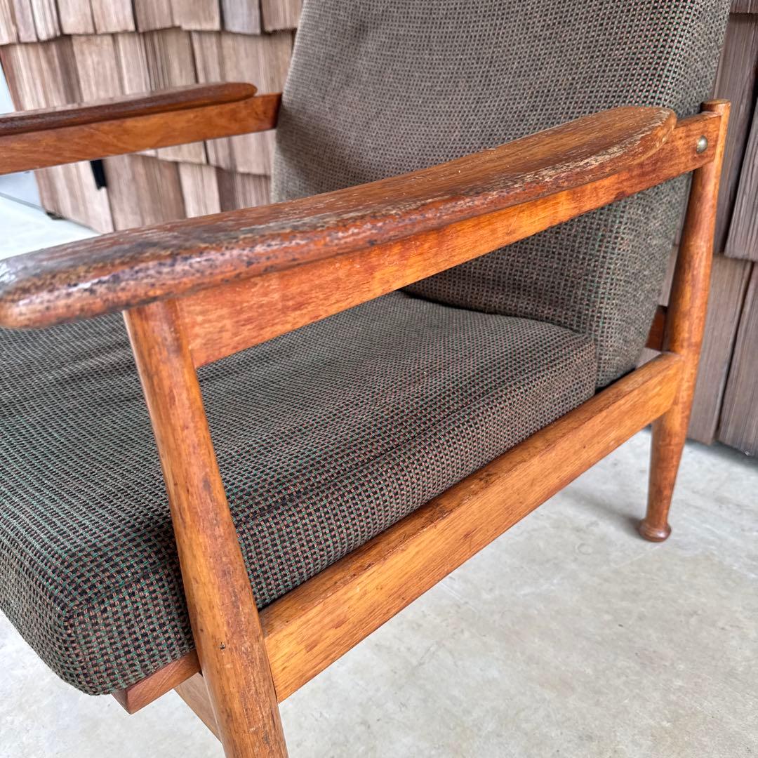 ビンテージアームチェア リクライニング 読書 緑 グリーン