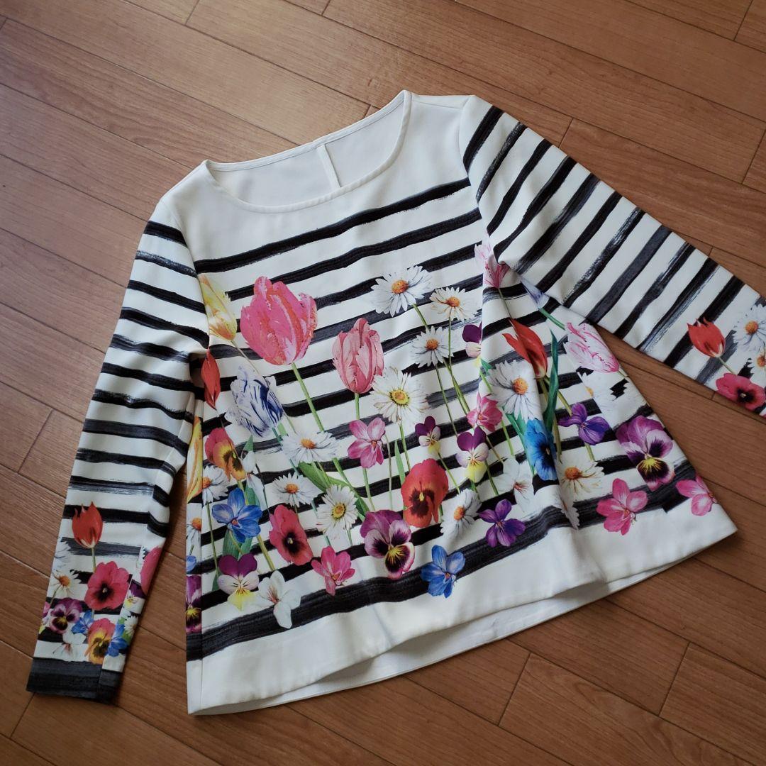 チェスティ ♡ ボーダー フラワー トップス ブラウス ♡ アプ リラ ジャス