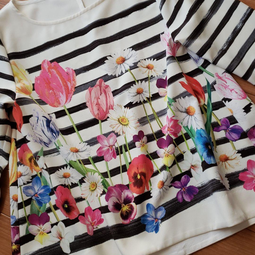 チェスティ ♡ ボーダー フラワー トップス ブラウス ♡ アプ リラ ジャス