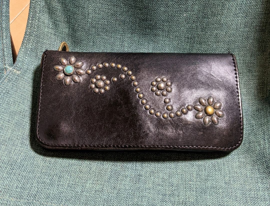 希少 木村拓哉 愛用品 HTC 財布 ウォレット 黒 フラワースタッズ