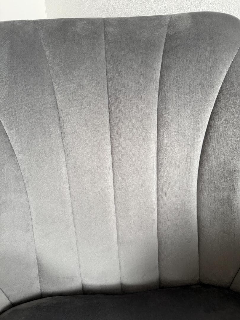 キャスター付きデスクチェア　ベロア生地