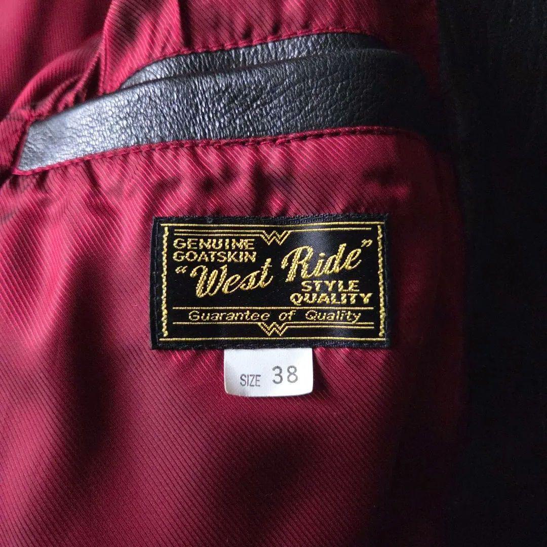 極上山羊革 ウエストライド レザージャケット 38 黒 テーラード バイカー