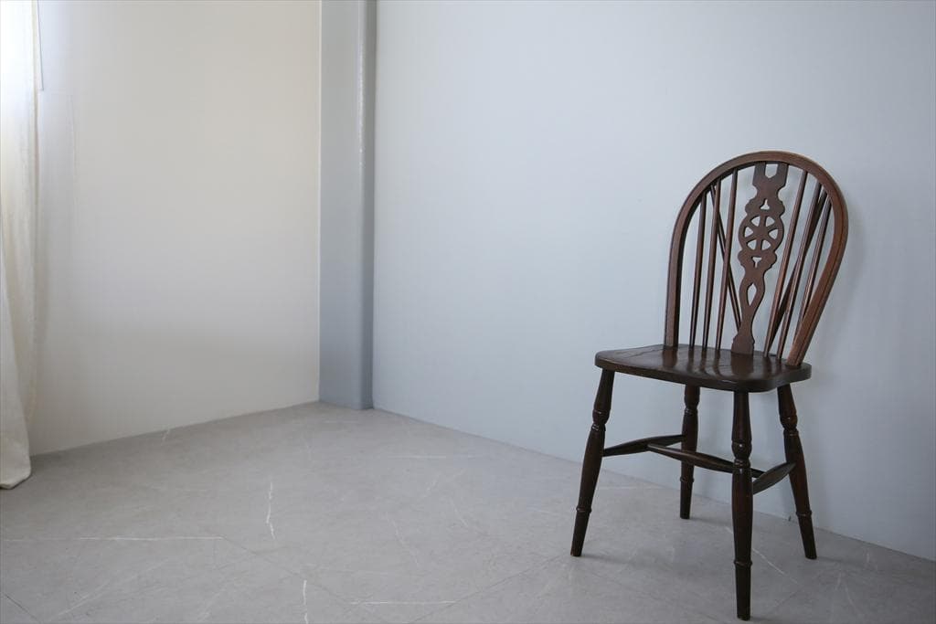 英国アンティーク木製ホイールバックチェア/ダイニングイス/椅子(91-203-4