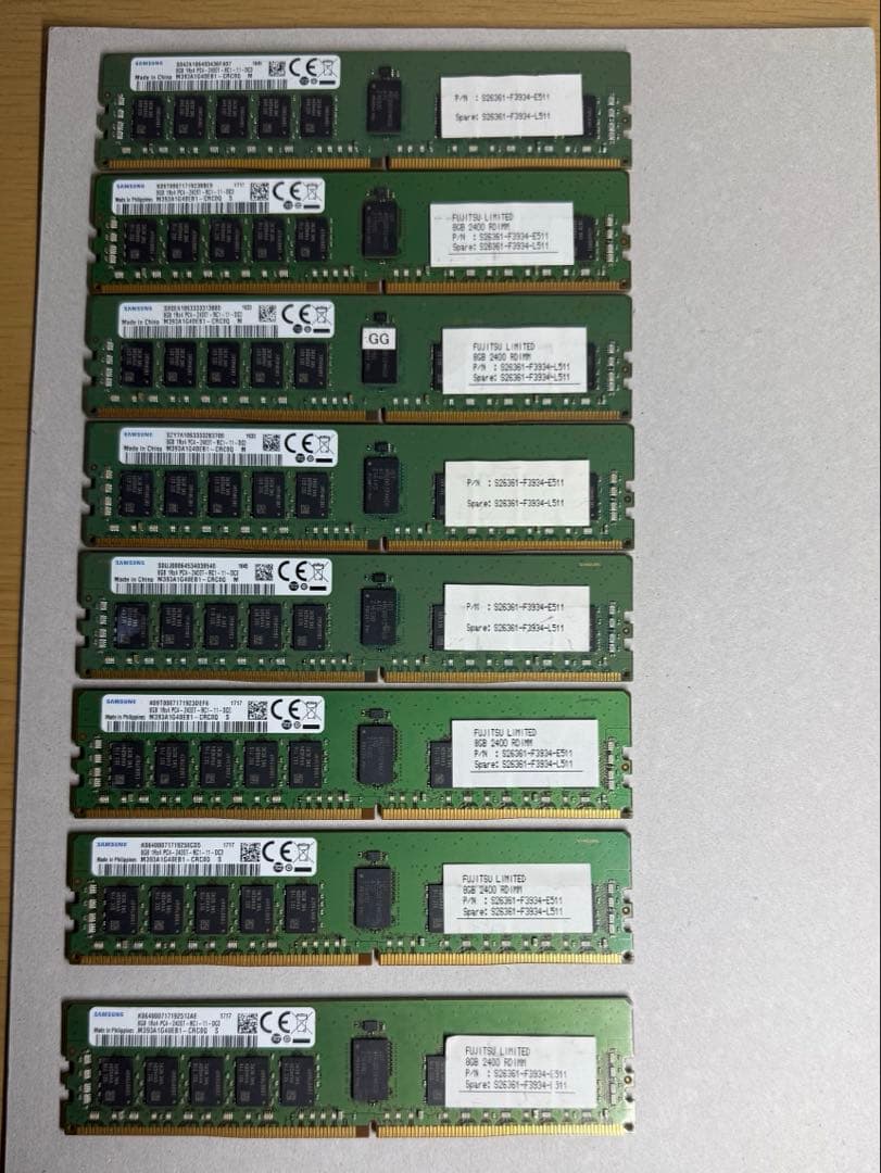 DDR4 2400 ECC 64GB 8GB 8枚セット