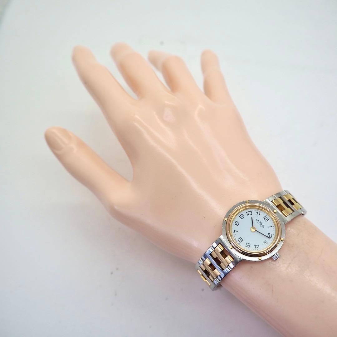 専用255HERMES 時計　クリッパー レディース　ゴールド デイト　ホワイト