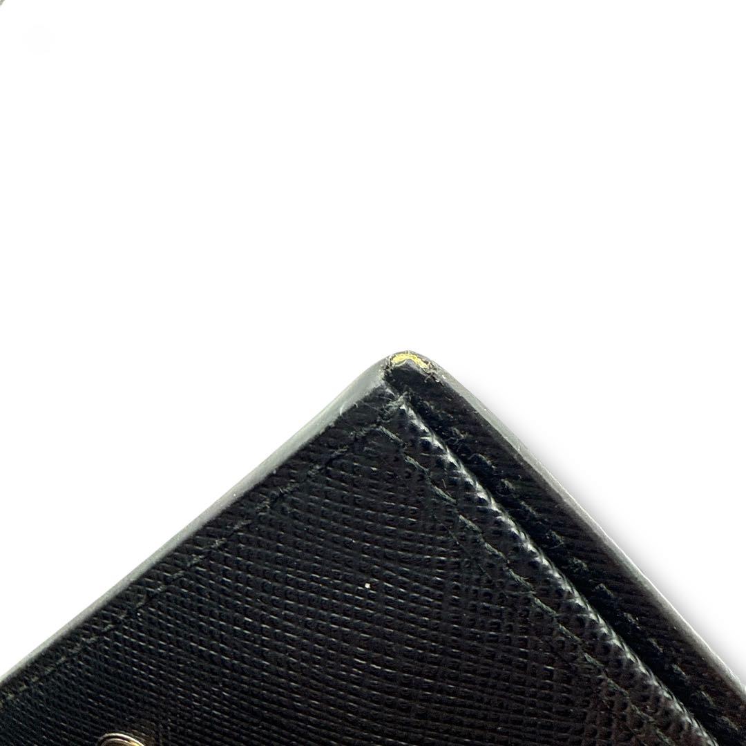 極美品 PRADA プラダ ケース 三角ロゴ サフィアーノ レザー 現行