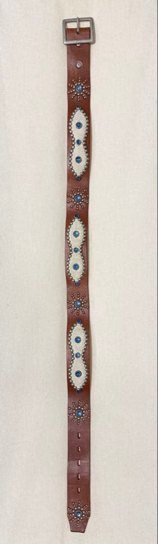 ⭐️HTC⭐️オーバーレイスティングレイベルト⭐️ブラウンレザー⭐️ブルークリア石⭐️32