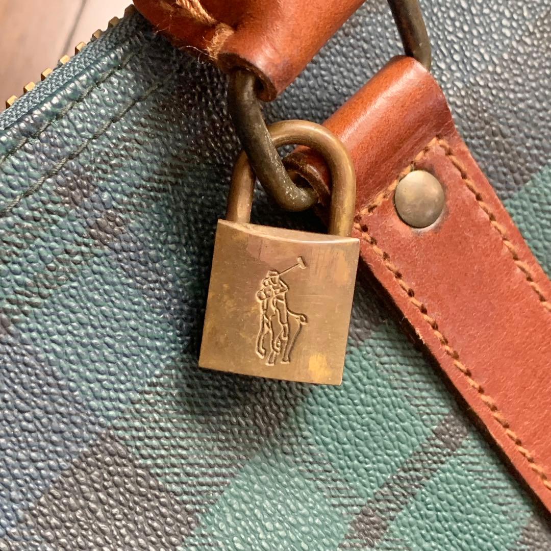 ラルフローレン ボストンバッグ 旅行用 南京錠 ブラシ ネームタグ付