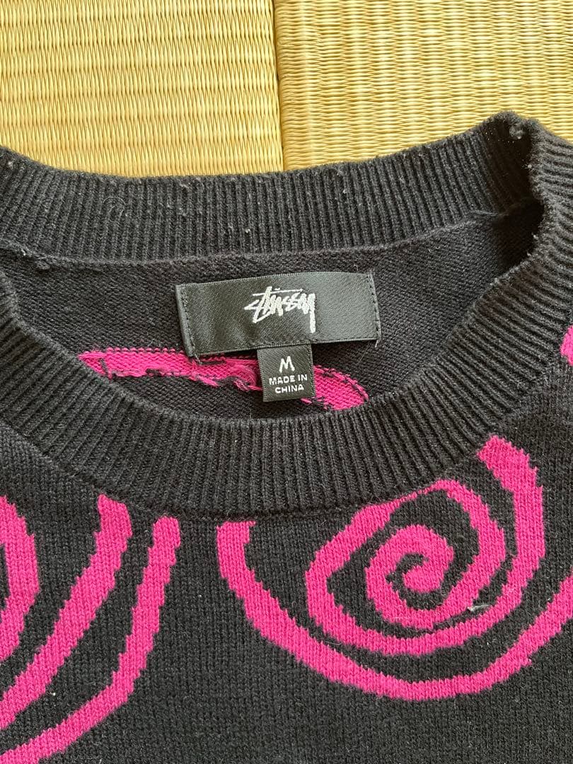 Stussy スワールパターン ニットセーター M