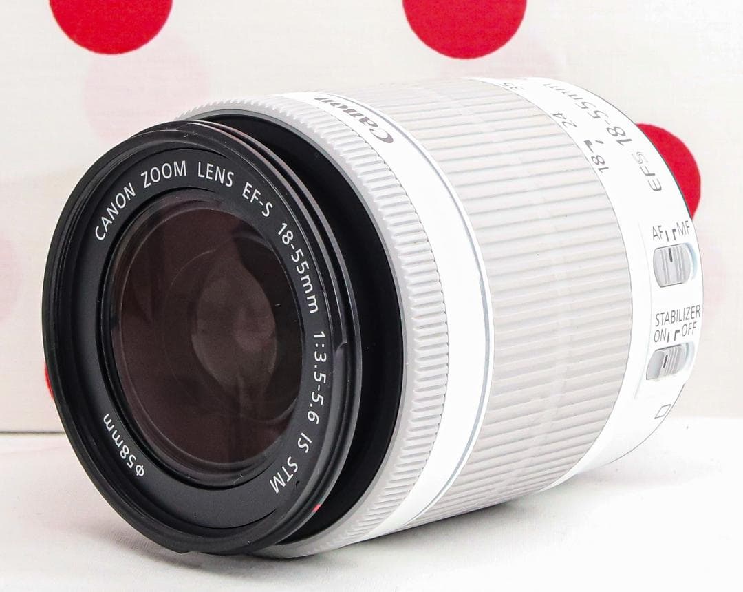 美品 Canon 18-55 IS STM ホワイト❤希少カラー❤標準レンズ