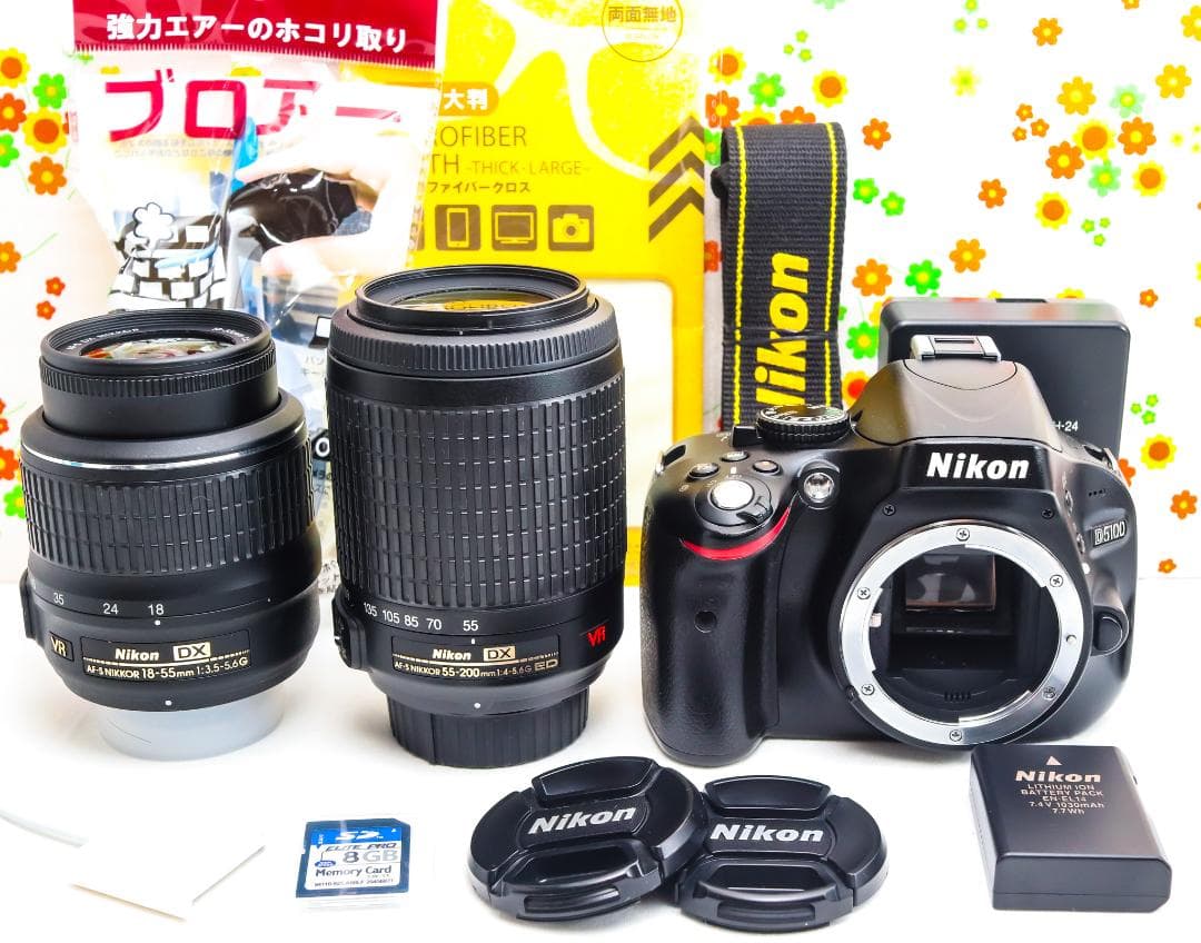美品 Nikon D5100☆スマホに送れる！☆ダブルレンズ！☆付属品多数！