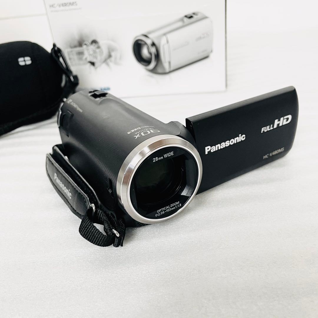 【美品】Panasonic HC-V480MS フルHDビデオカメラ ブラック